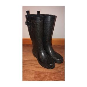 Glitter rain boots